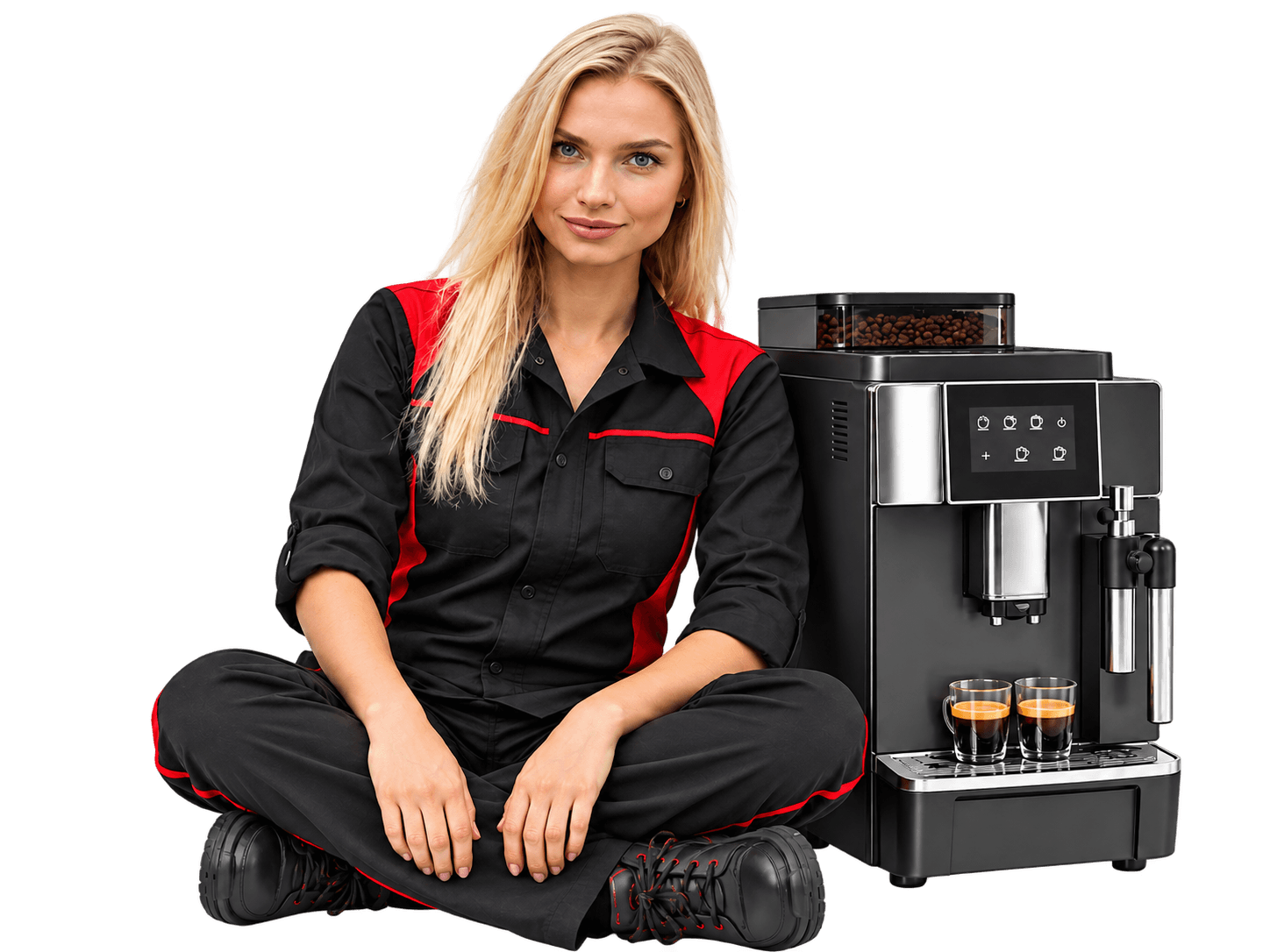 Kaffeevollautomat wird gewartet