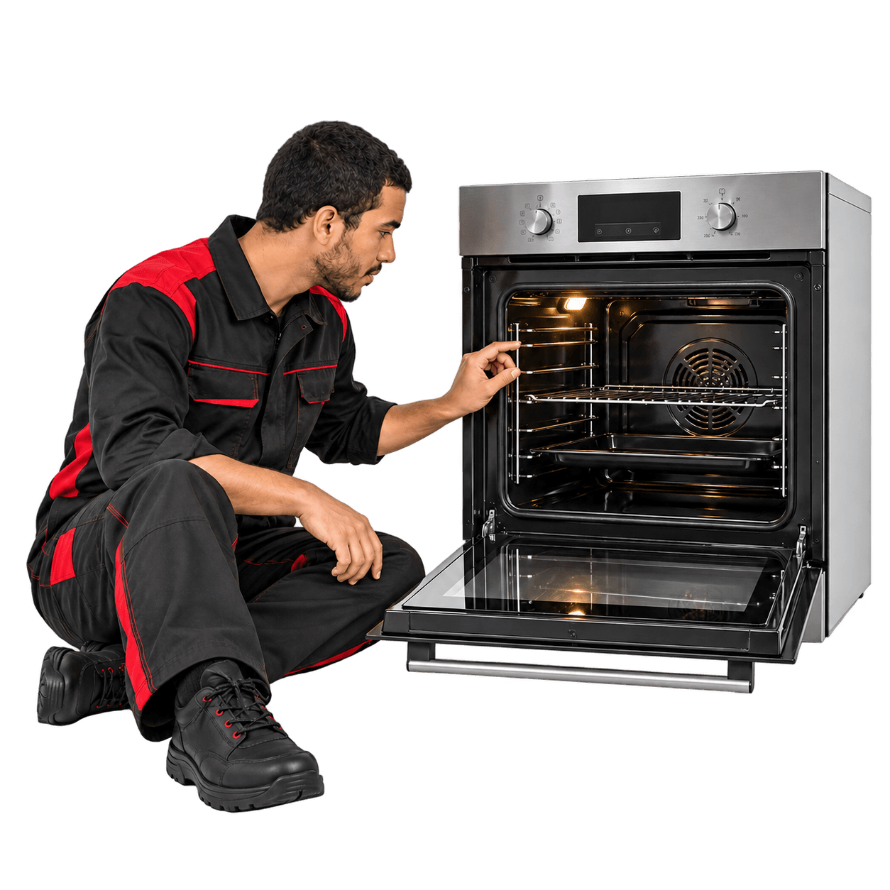 Backofen wird vom Techniker instand gesetzt